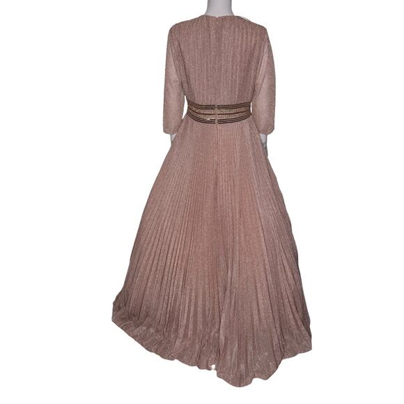 Mac Duggal Pink Shimmering Pleated 3/4 Sleeve Ball Gown 30700 Women’s Sz 10 - Picture 6 of 9